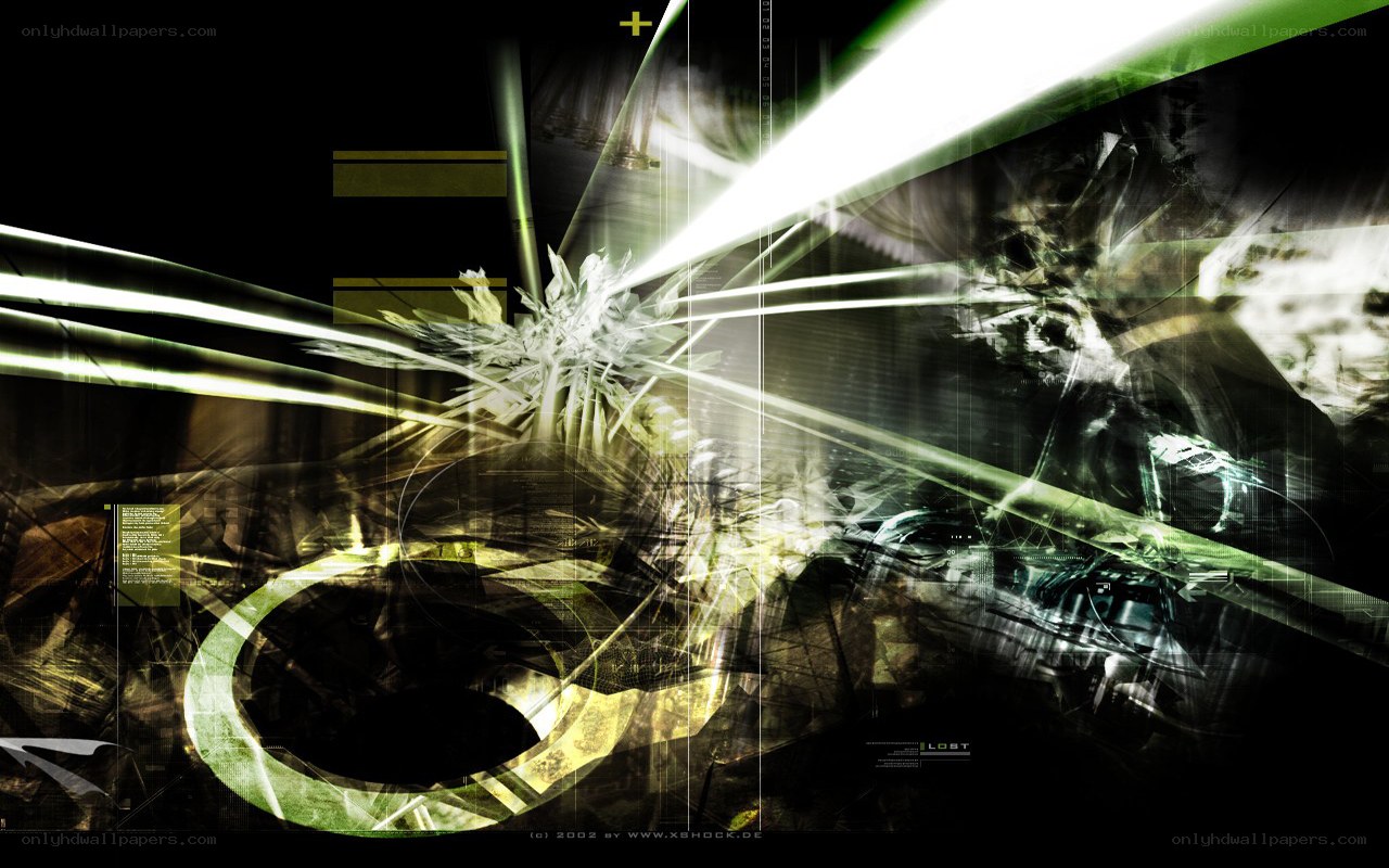 abstract digital art with green light