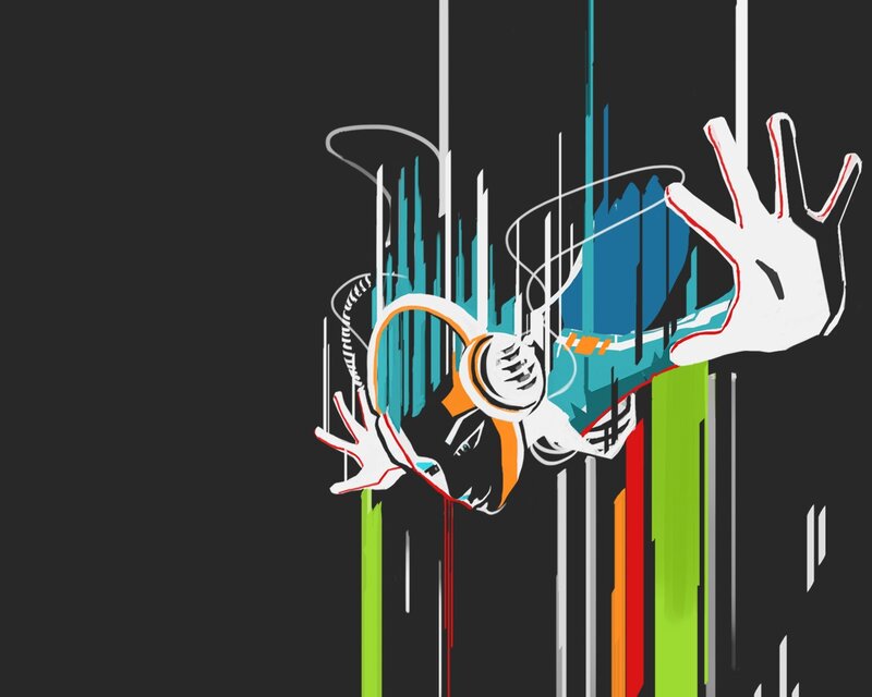 abstract digital art with hands