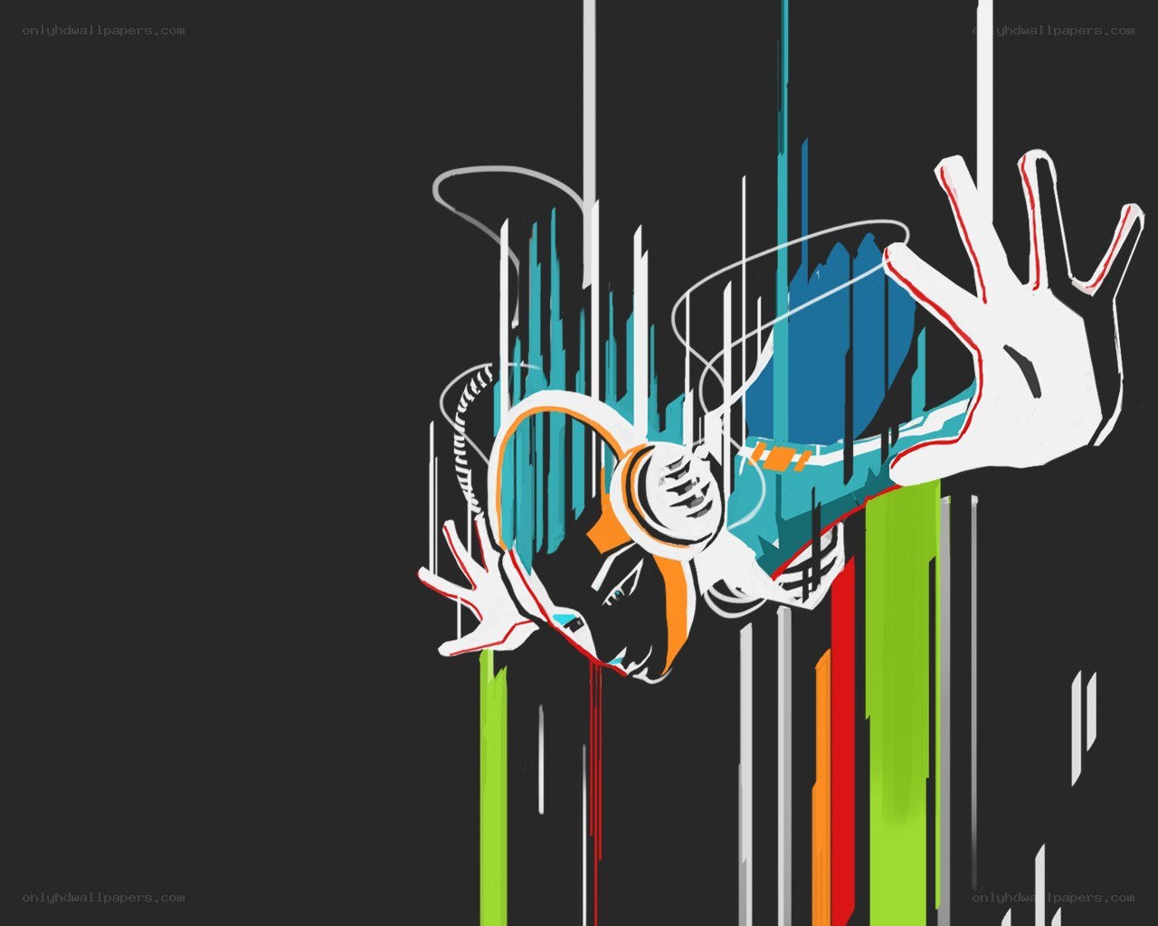 abstract digital art with hands