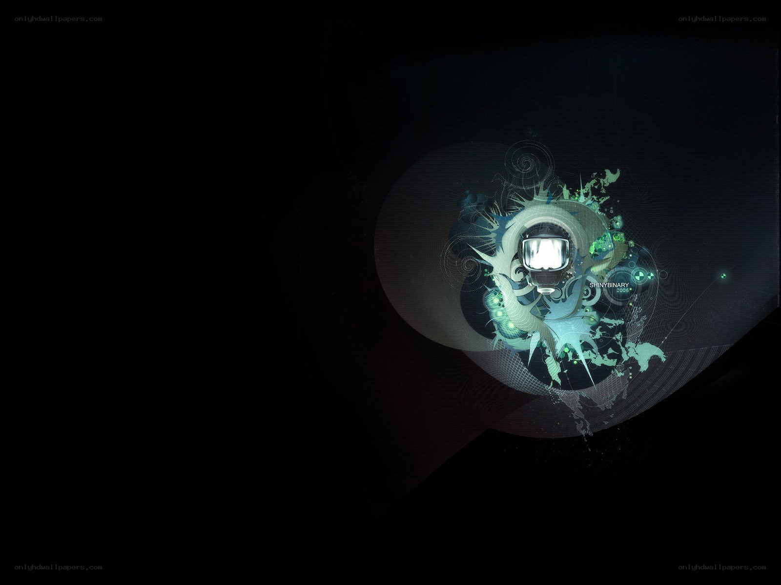 abstract digital art with helmet