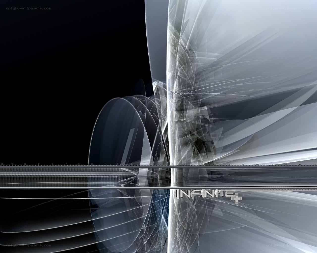 Abstract digital art with INFINITE+ text