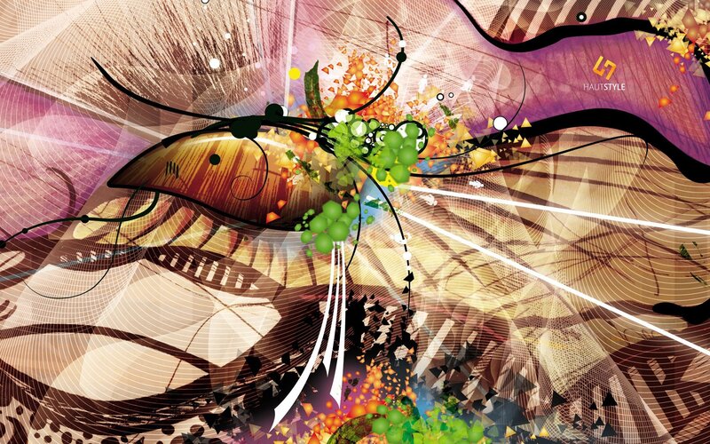abstract digital art with insect