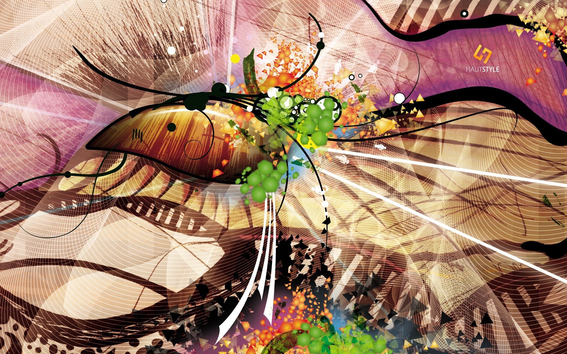abstract digital art with insect