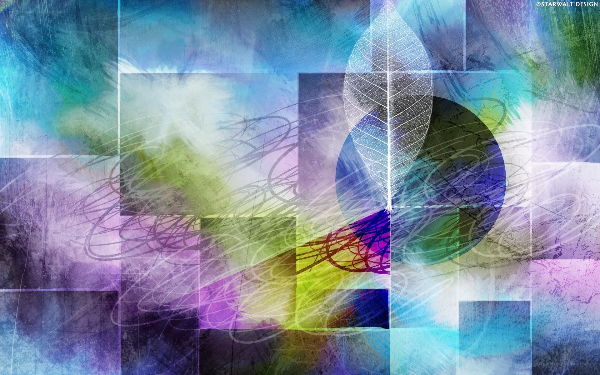 Abstract digital art with leaf motif