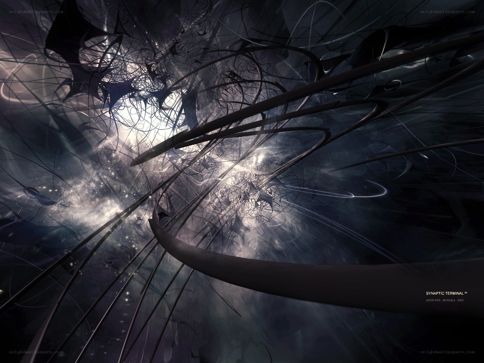 Abstract digital art with light and lines