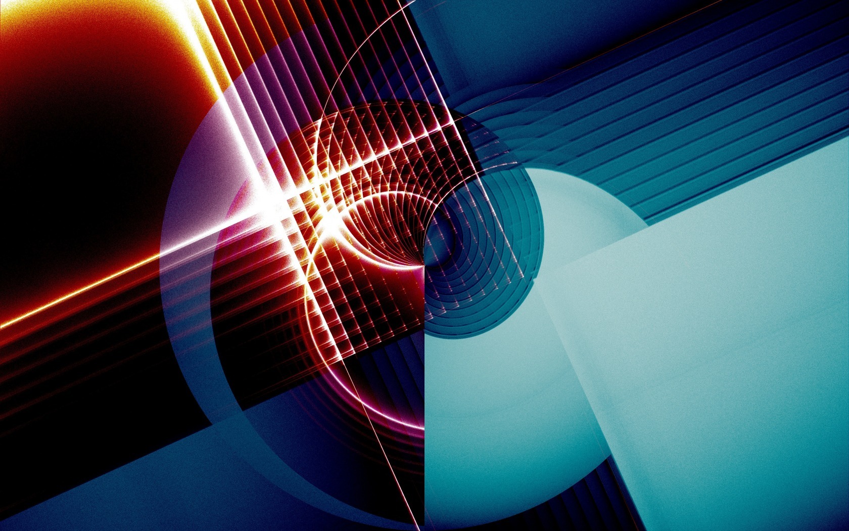 Abstract digital art with light beams