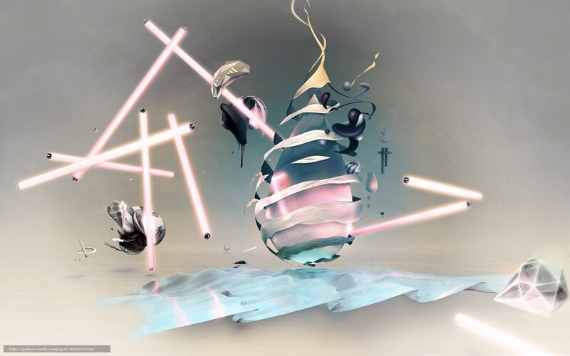 abstract digital art with light beams