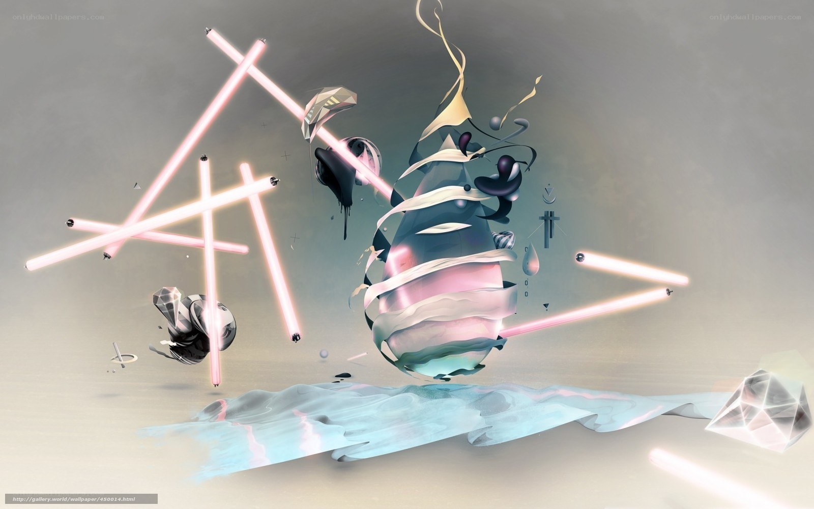 abstract digital art with light beams