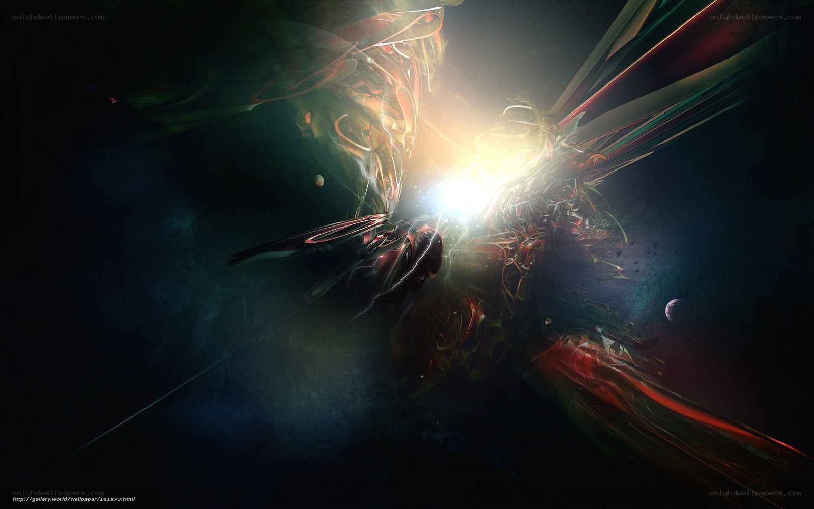 Abstract digital art with light burst