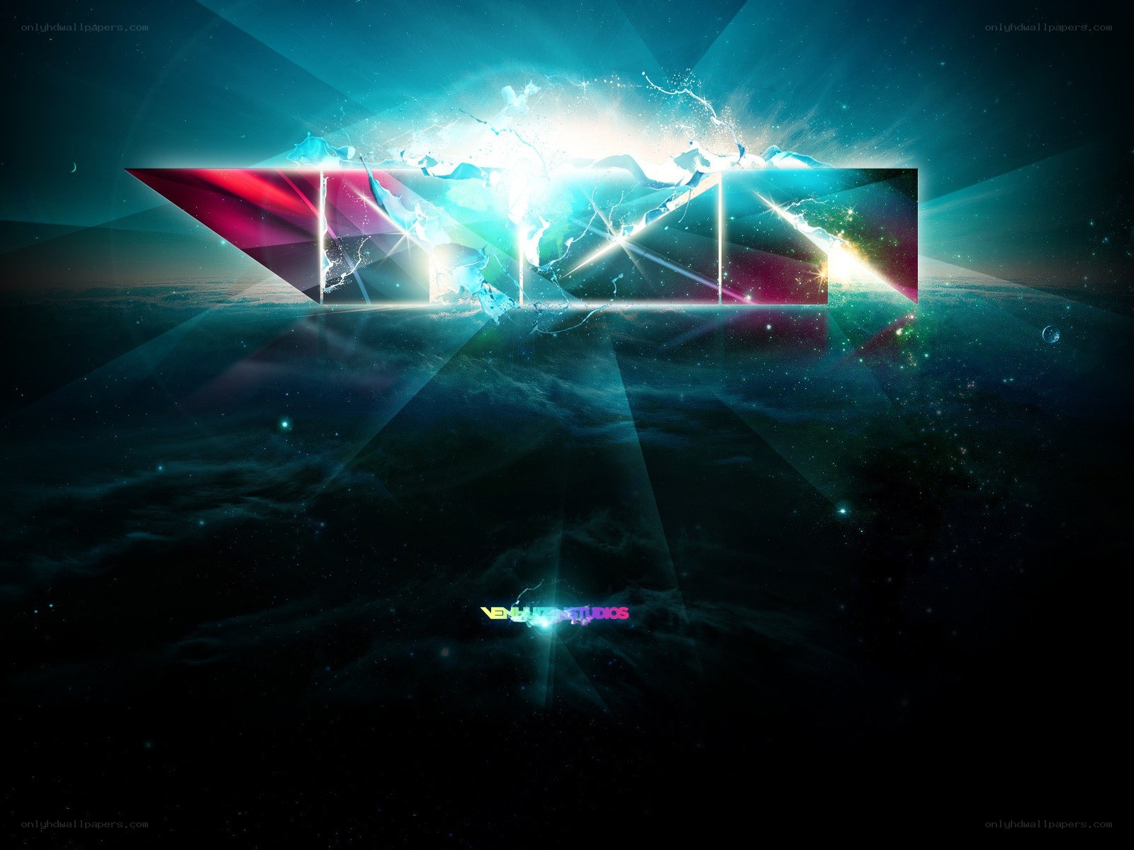 abstract digital art with light effects