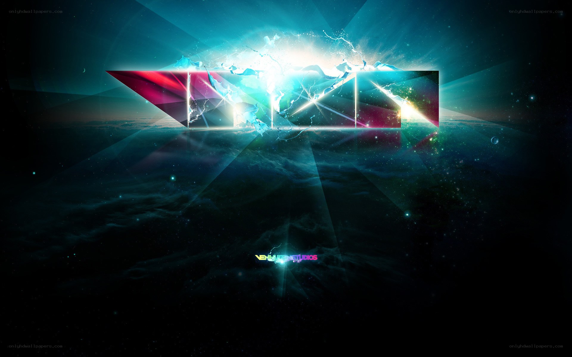 abstract digital art with light effects