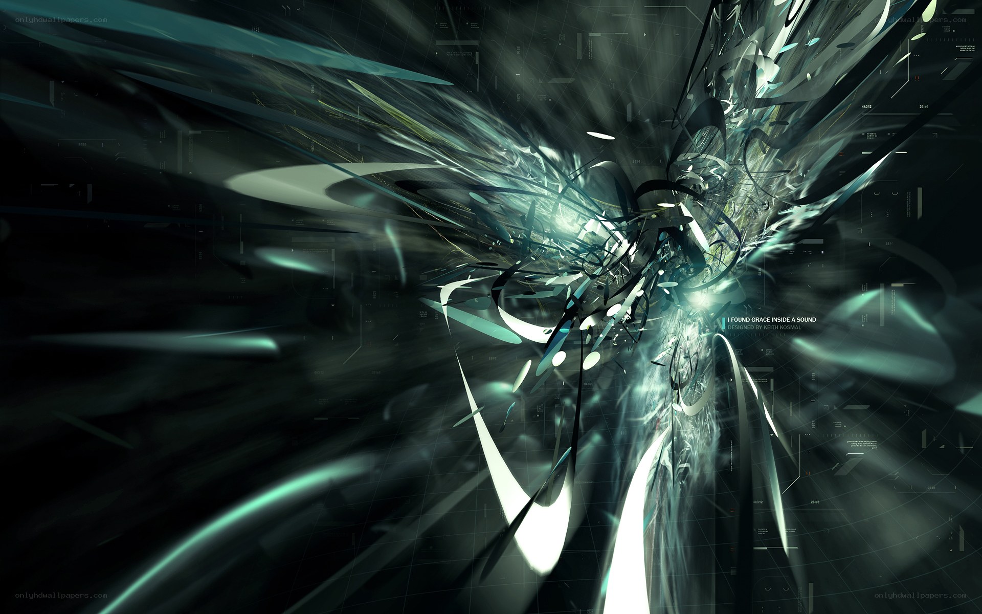 abstract digital art with light streaks
