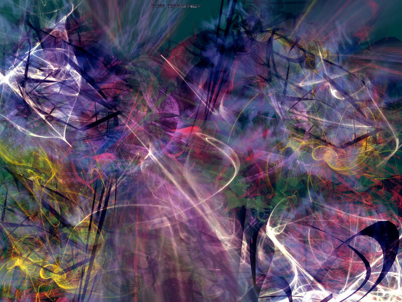 Abstract digital art with light streaks