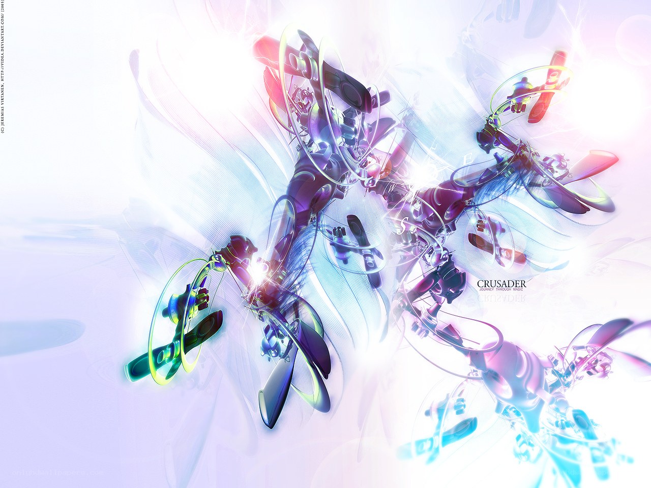 Abstract digital art with light trails