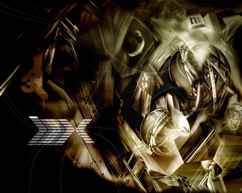 abstract digital art with mathematical symbols