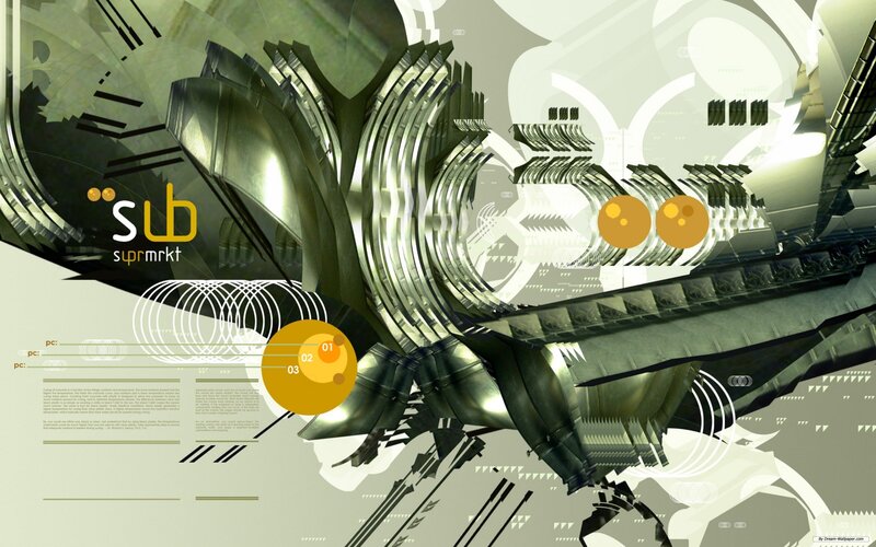 abstract digital art with mechanical elements