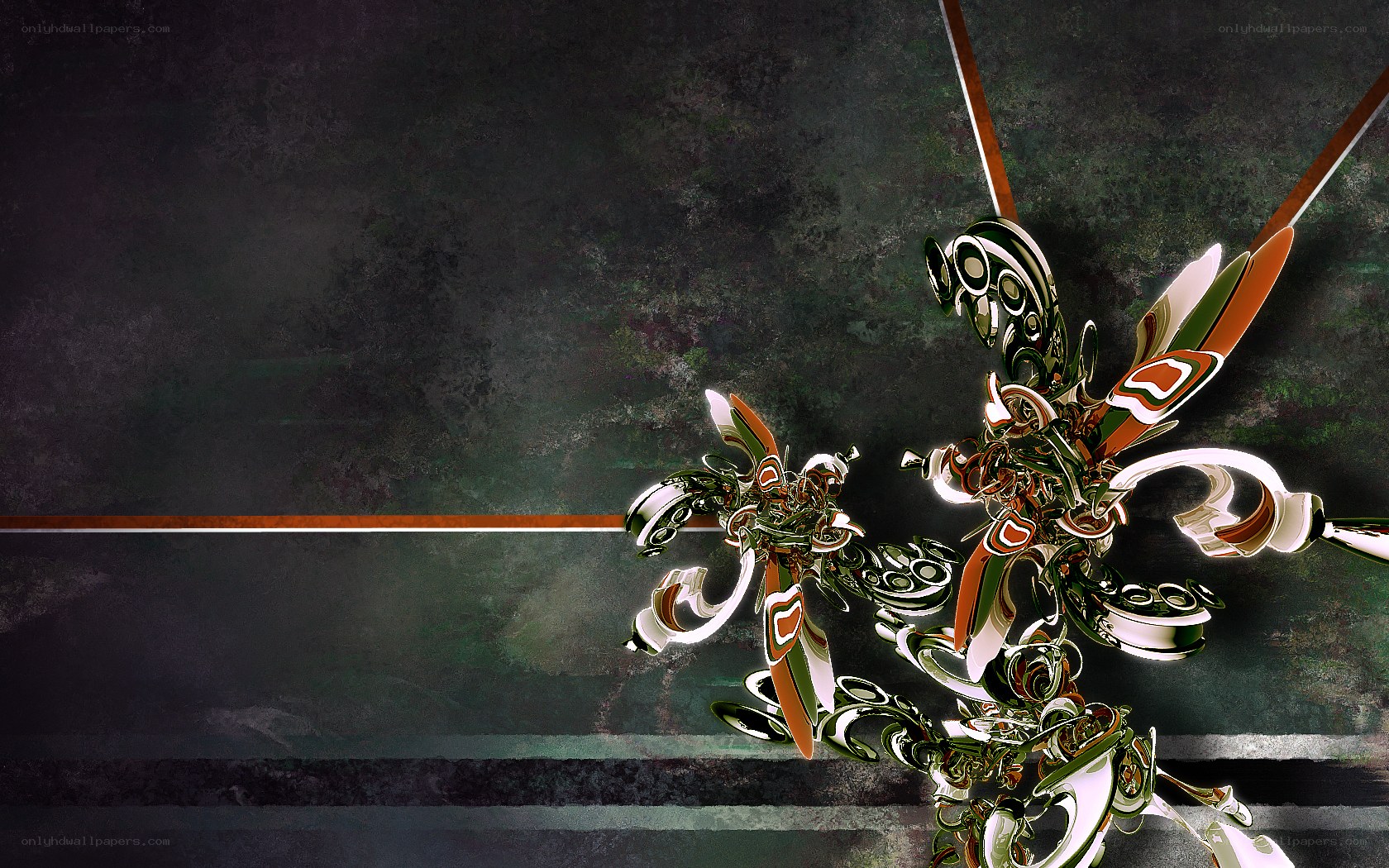 abstract digital art with metallic design