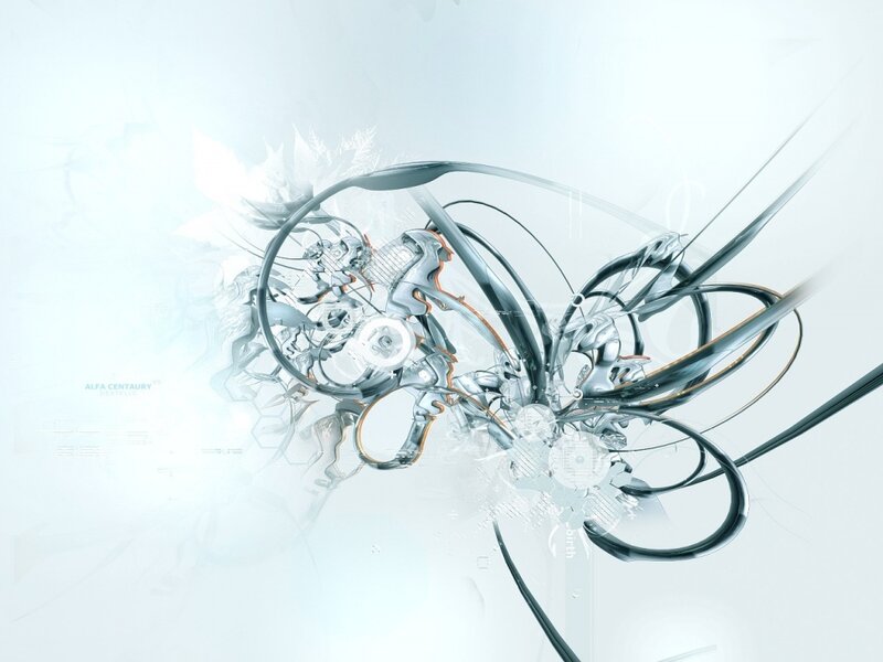 abstract digital art with metallic swirls