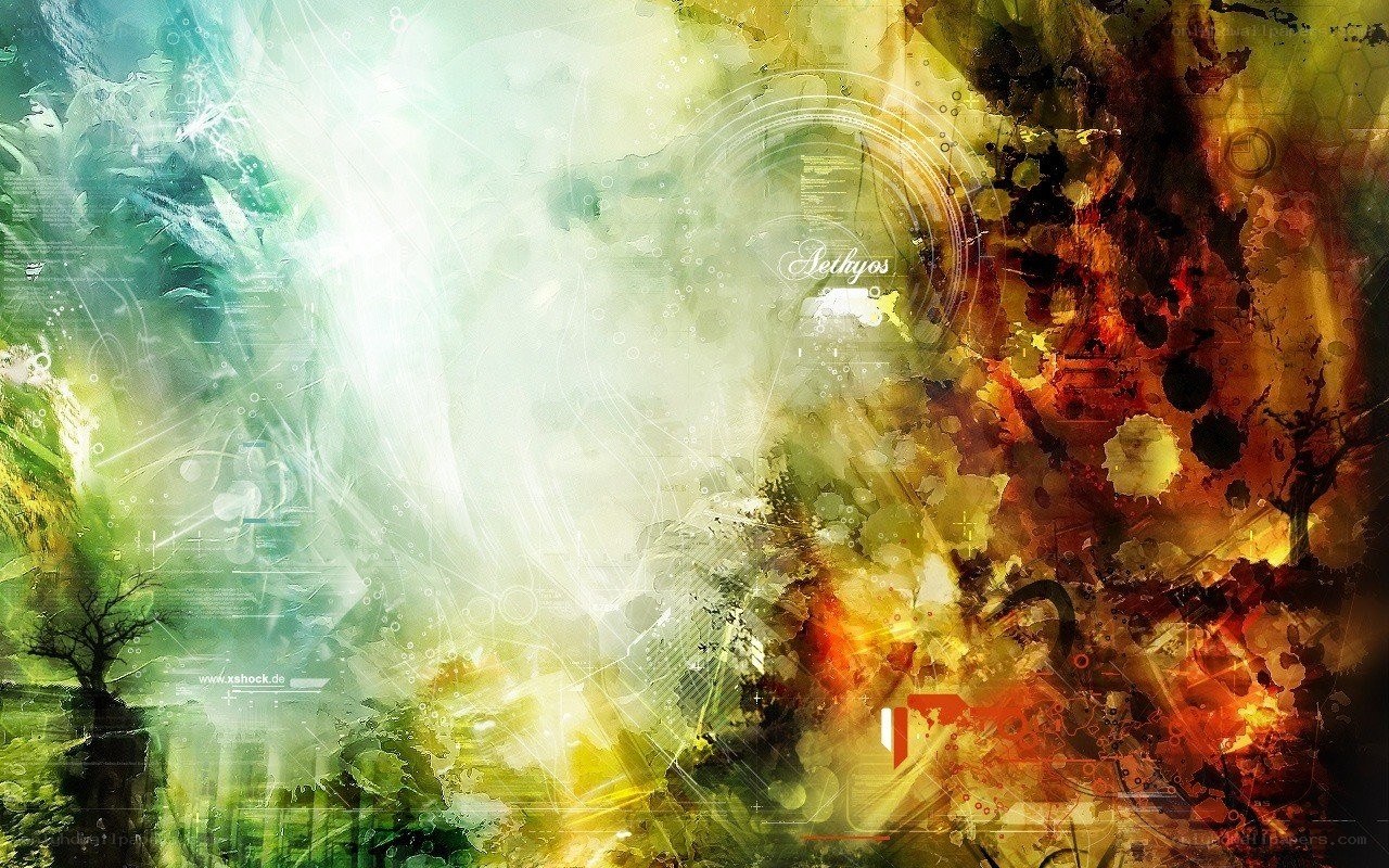 Abstract digital art with nature elements
