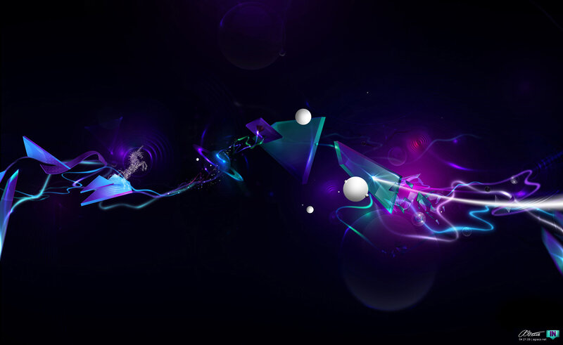 Abstract digital art with neon lights