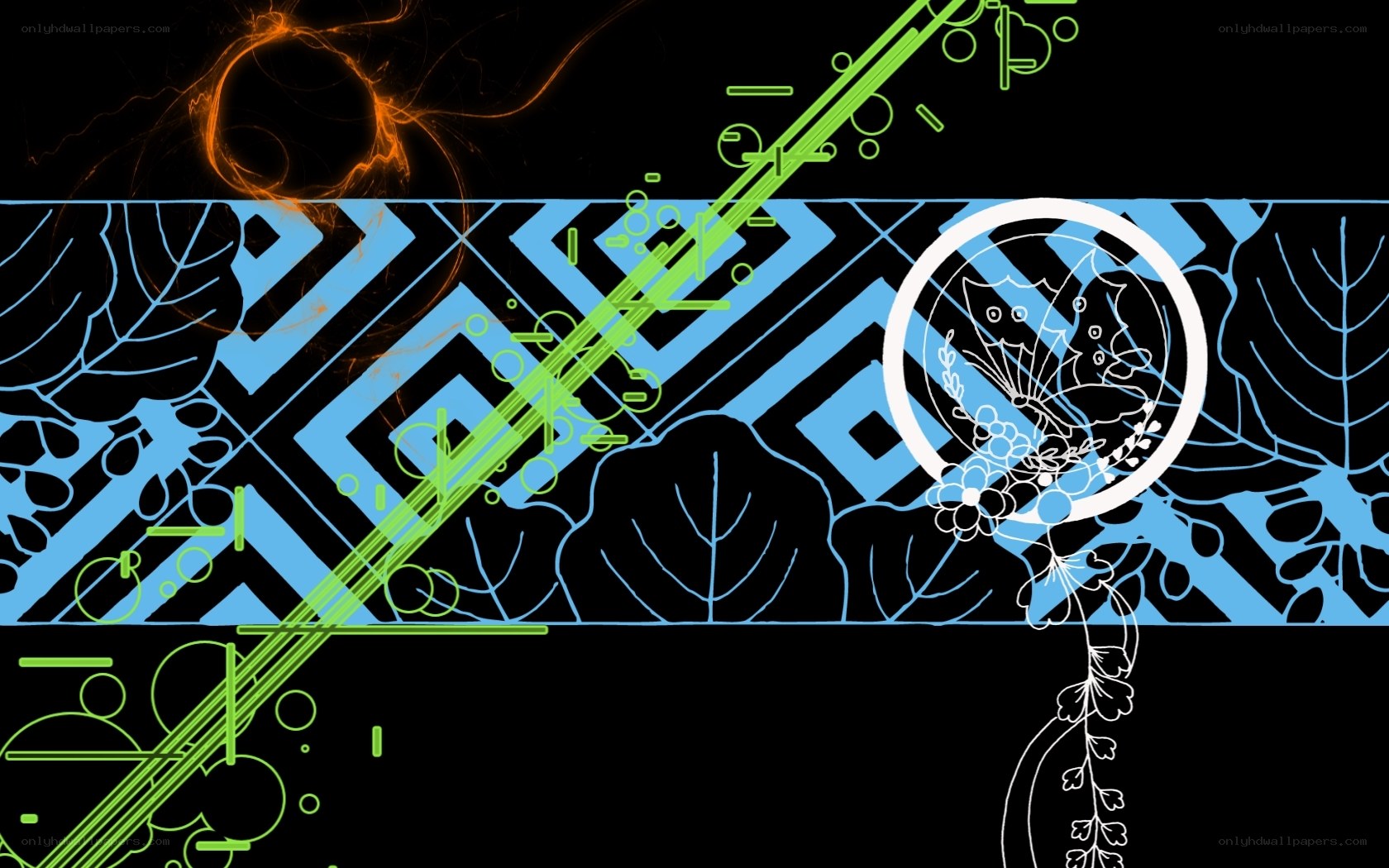 abstract digital art with neon lines