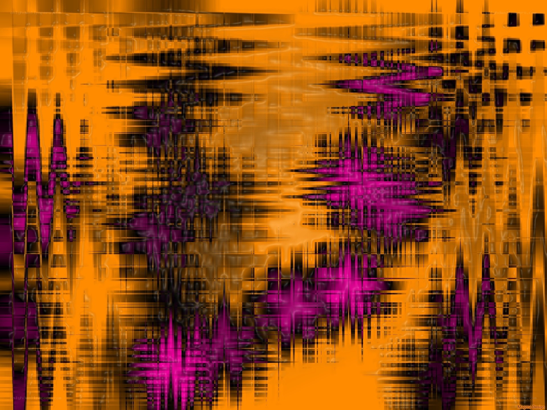 abstract digital art with orange and purple