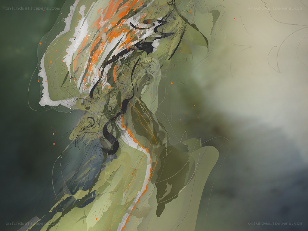 Abstract digital art with organic forms