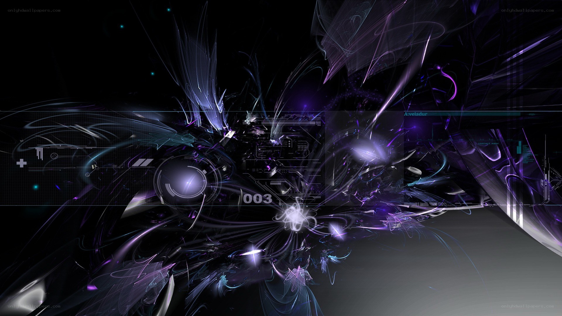 abstract digital art with purple light