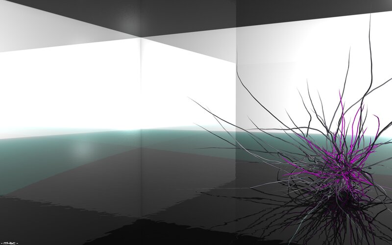 abstract digital art with purple spikes