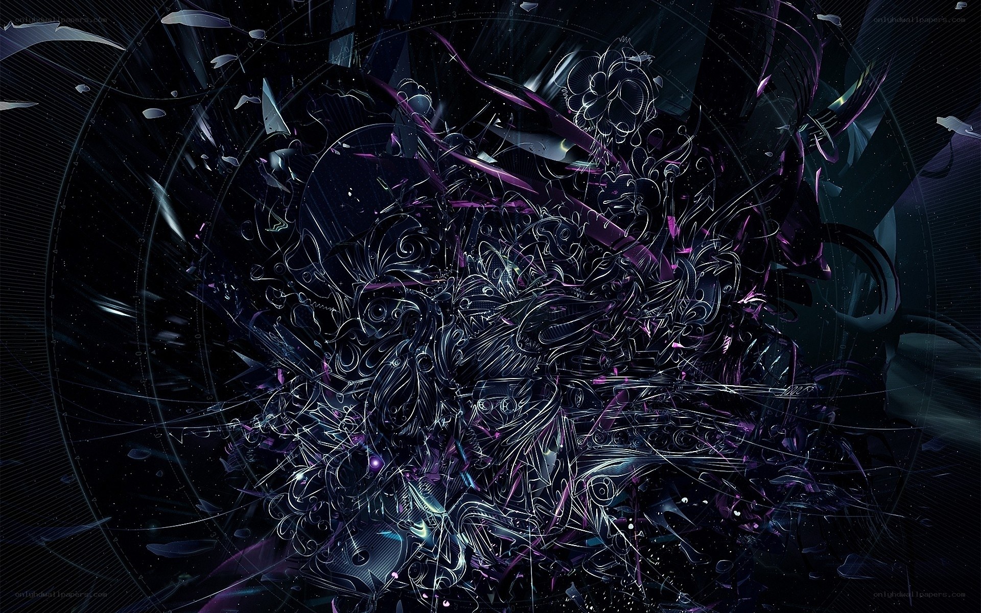 abstract digital art with purple swirls