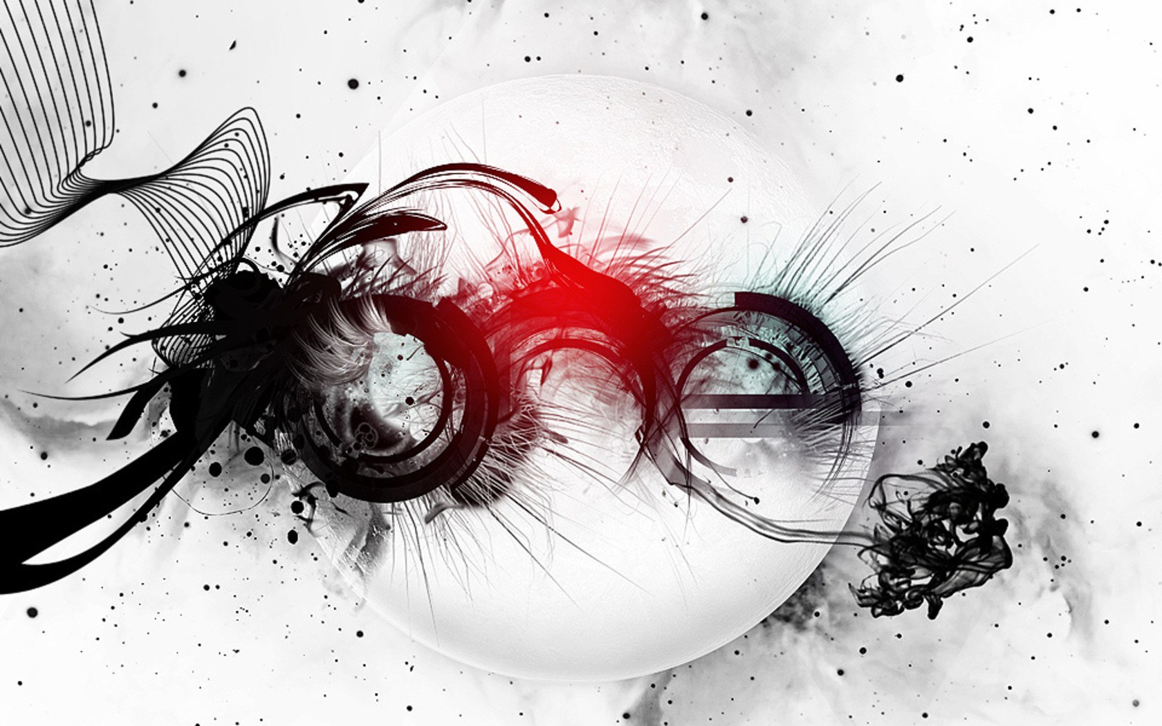 abstract digital art with red and black elements