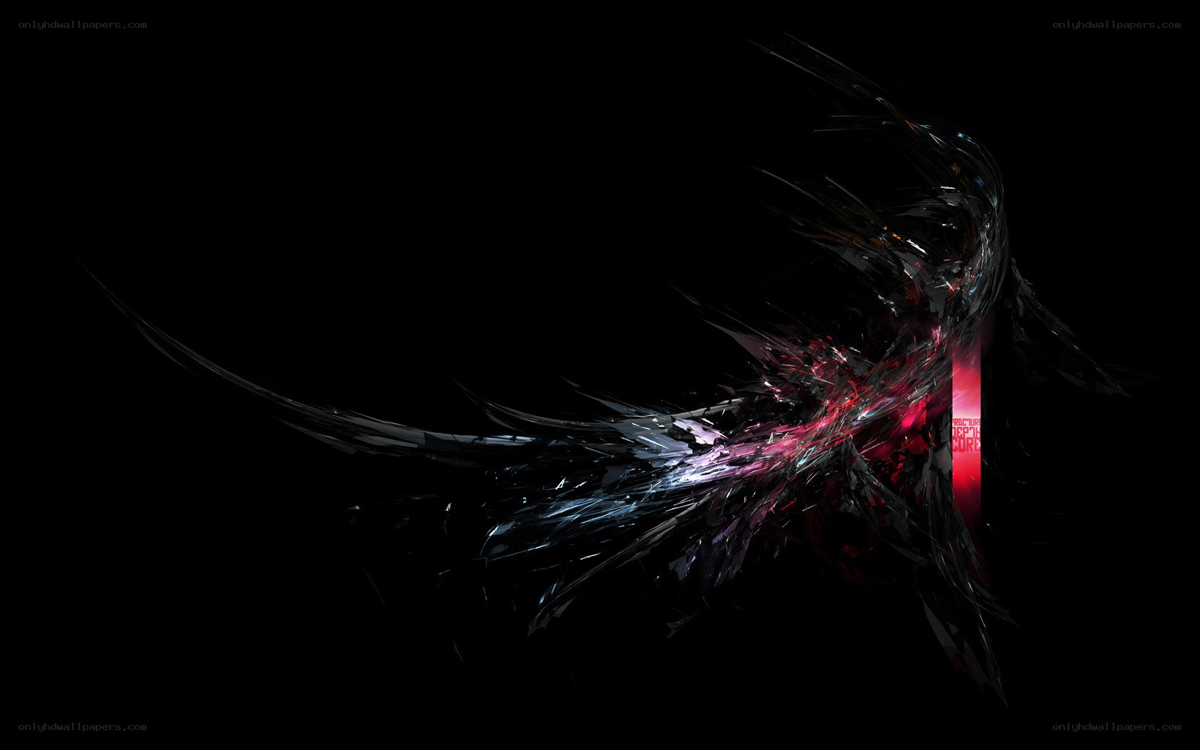 abstract digital art with red and black