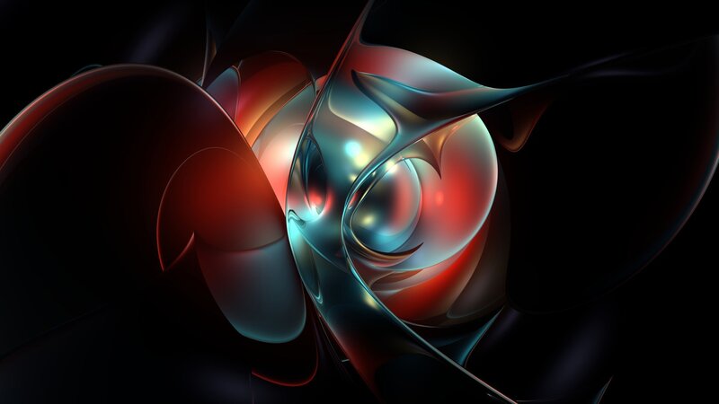 Abstract digital art with red and blue hues