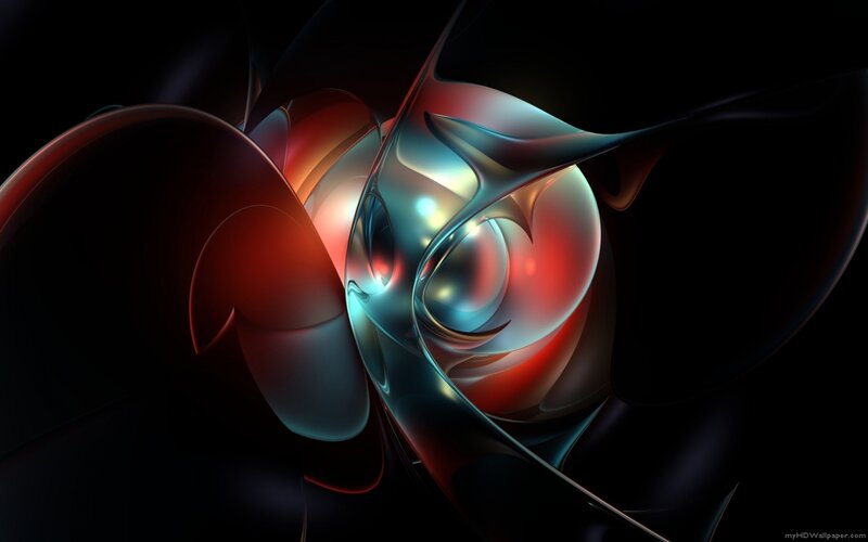 Abstract digital art with red and blue hues