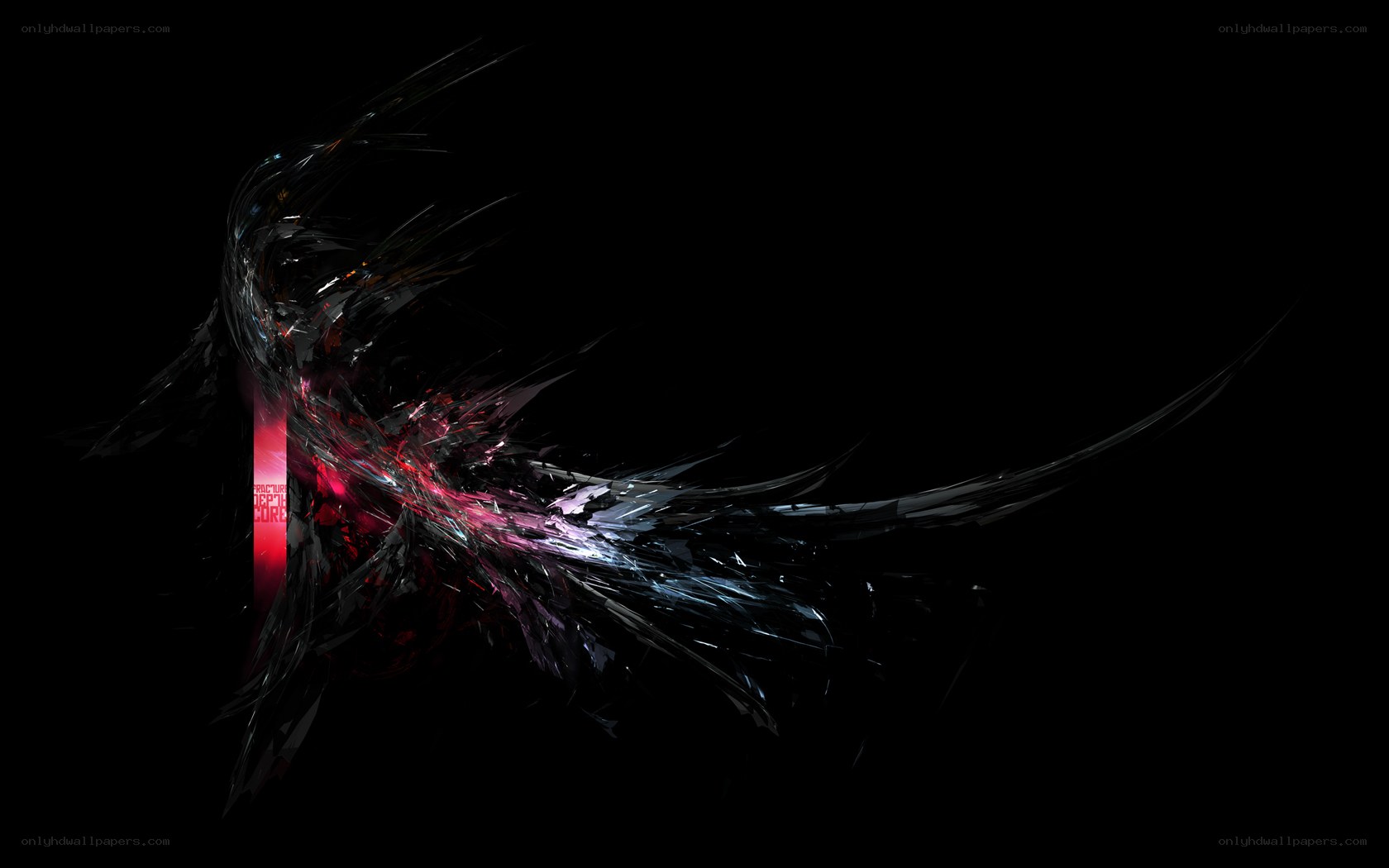 abstract digital art with red and blue light