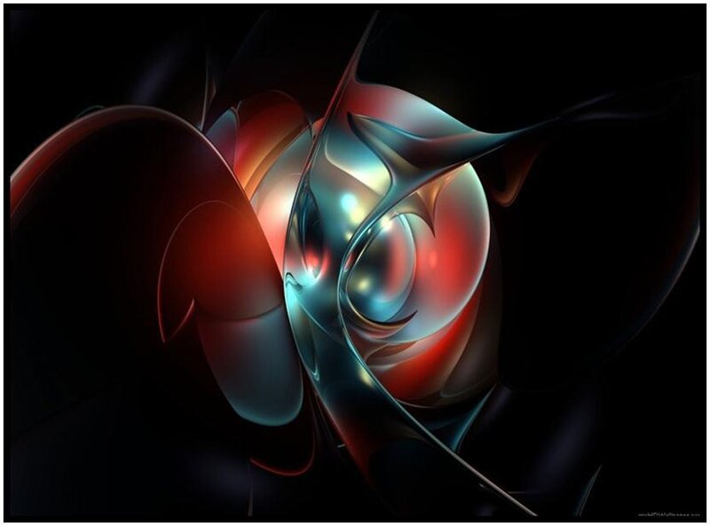 Abstract digital art with red and blue swirls