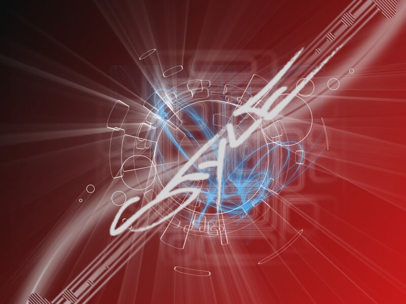 abstract digital art with red background