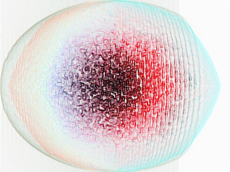 abstract digital art with red center