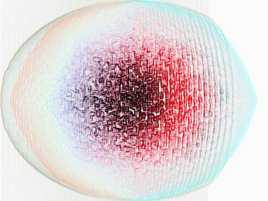 abstract digital art with red center