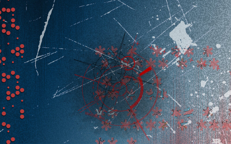 abstract digital art with red elements