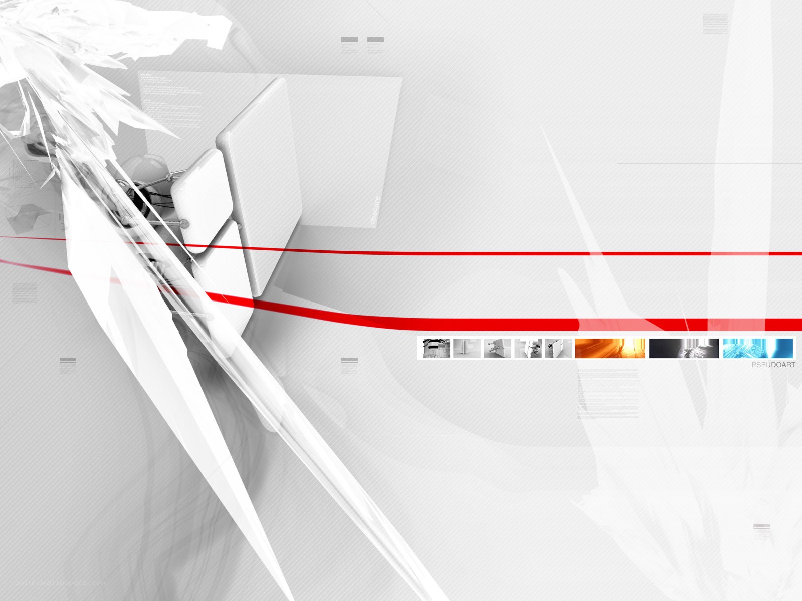 abstract digital art with red line