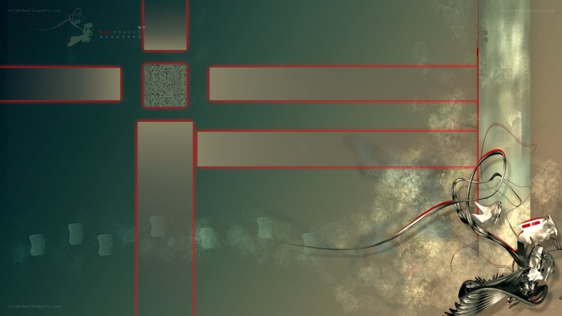 abstract digital art with red lines