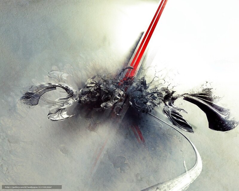 Abstract digital art with red lines
