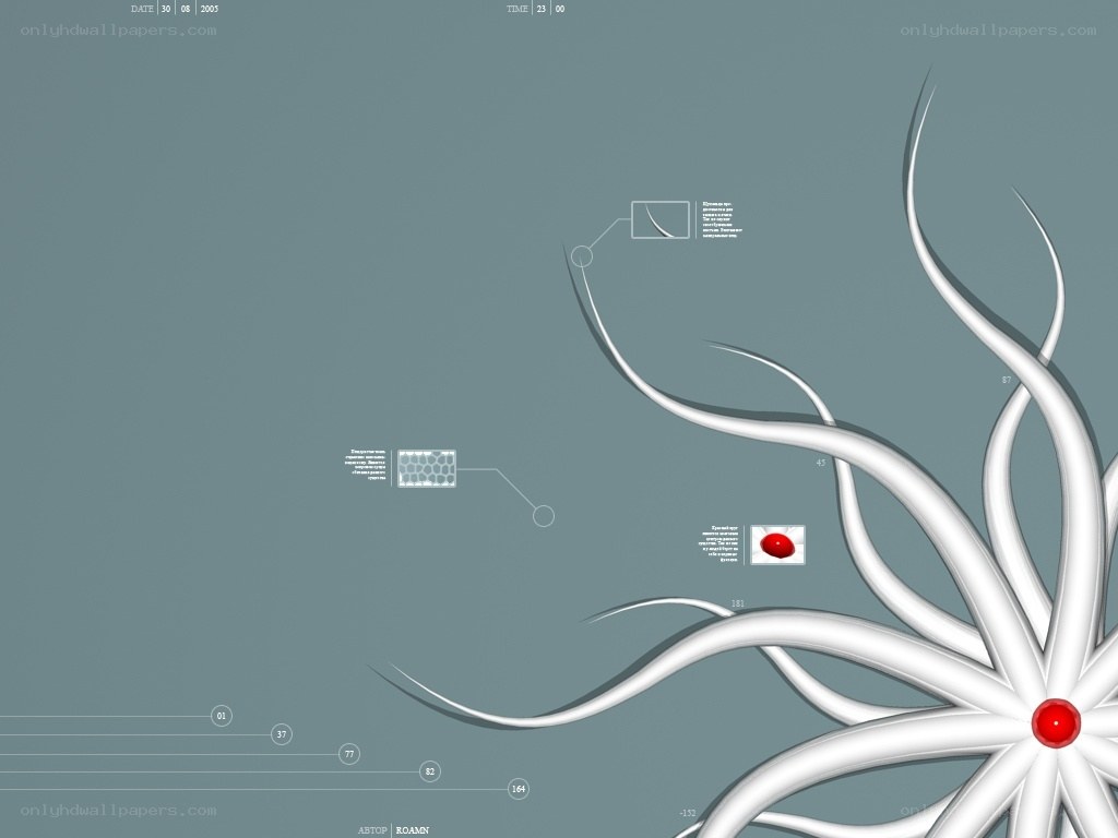 abstract digital art with red sphere