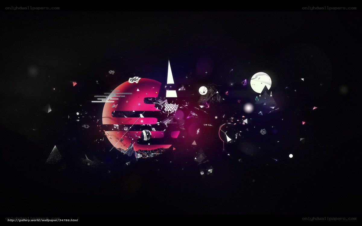 abstract digital art with red sphere