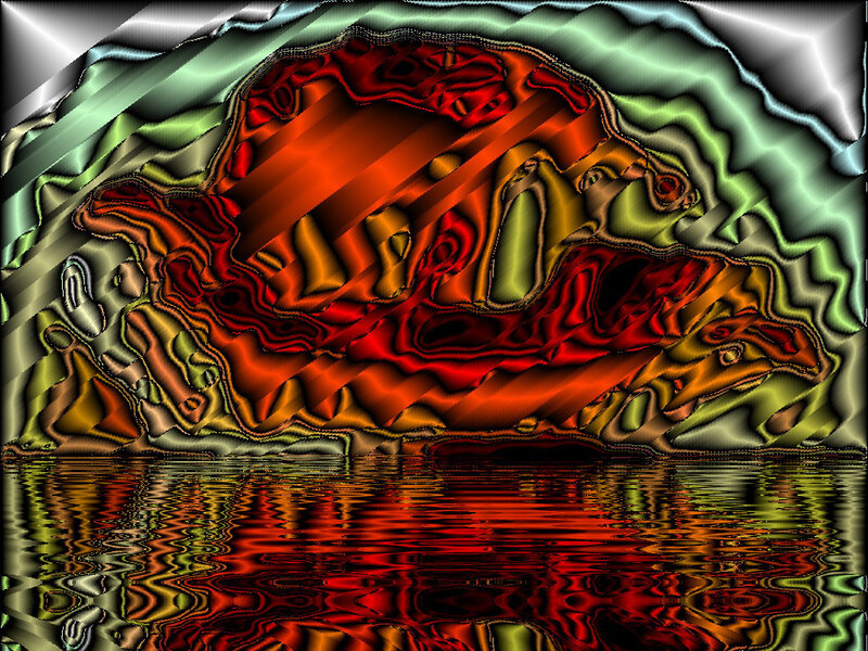 Abstract digital art with reflection