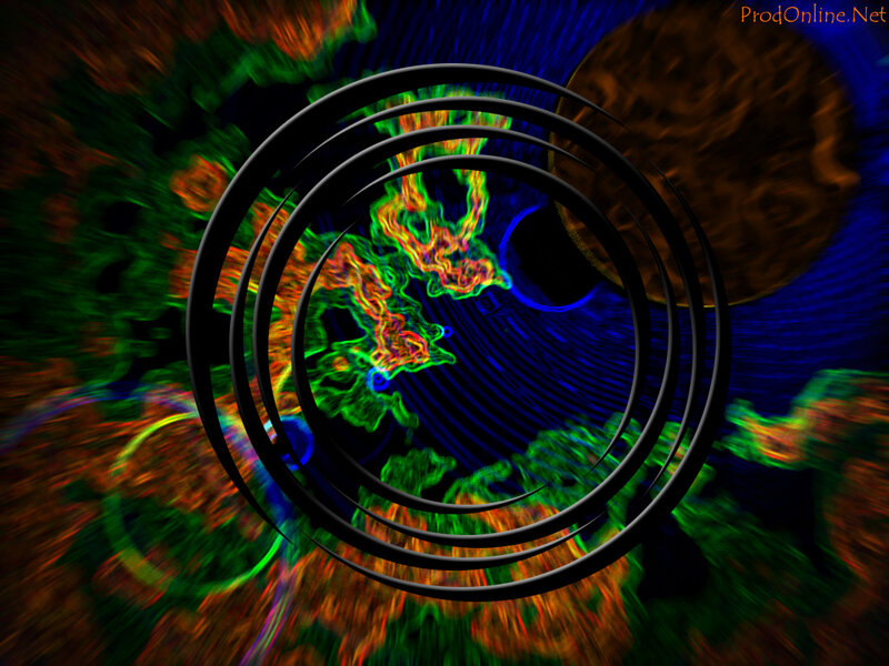 Abstract digital art with rings