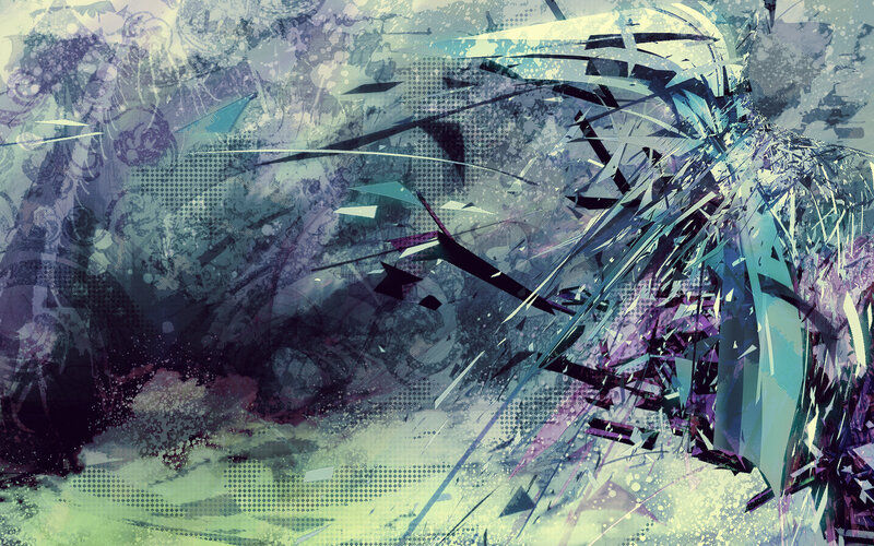 abstract digital art with shattered glass