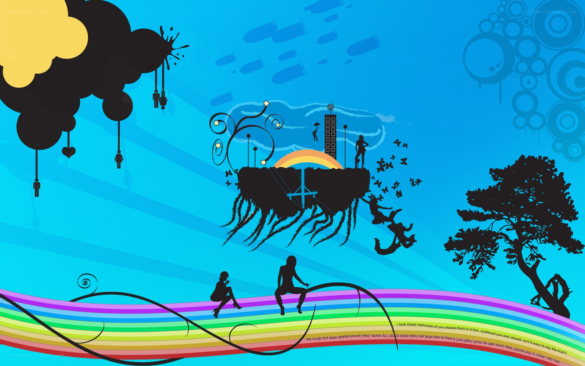 abstract digital art with silhouettes