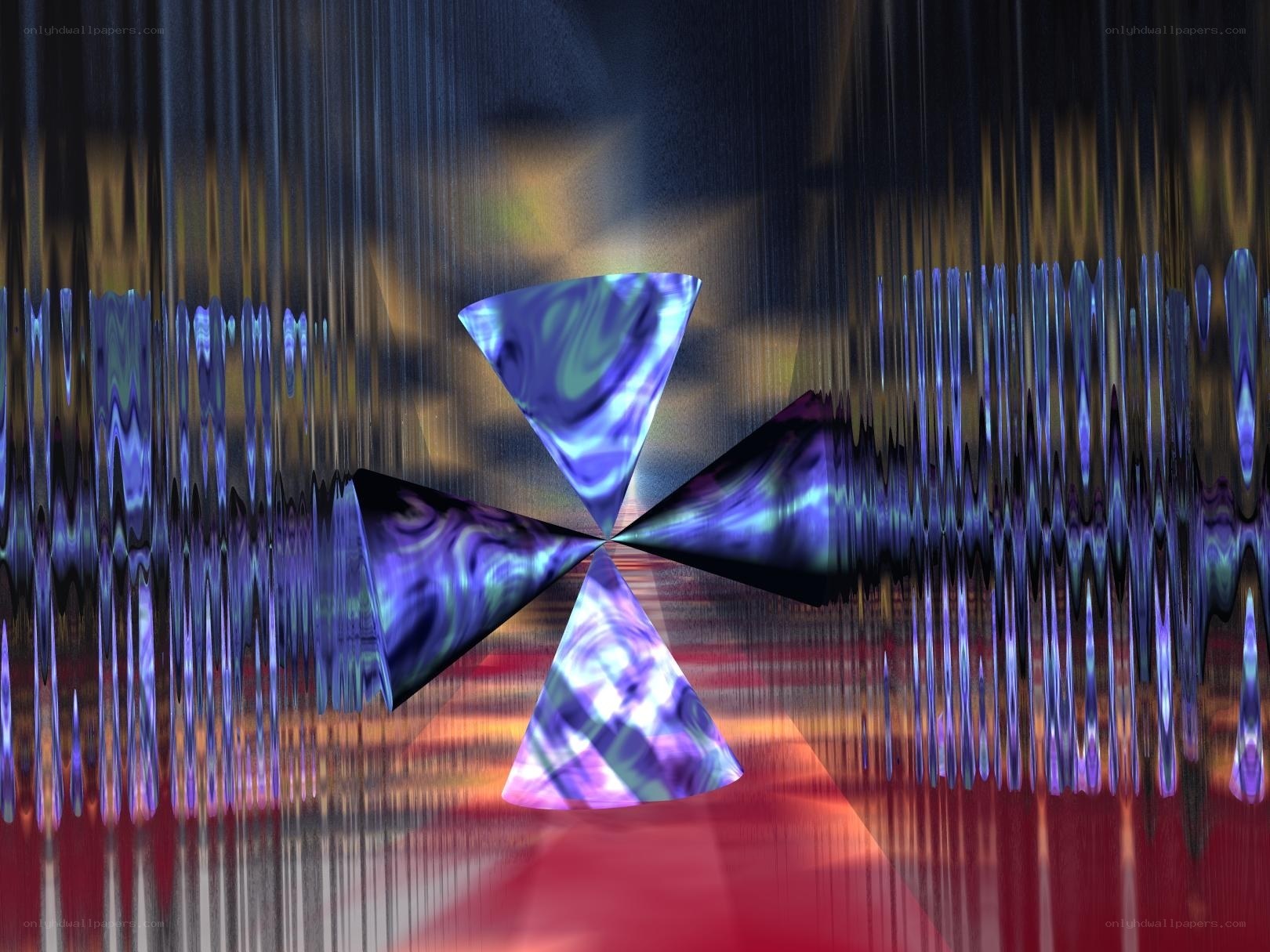 Abstract digital art with sound waves